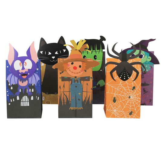 12 Pieces Halloween Party Candy Bag With Stickers Trick or Treat Candy Bag